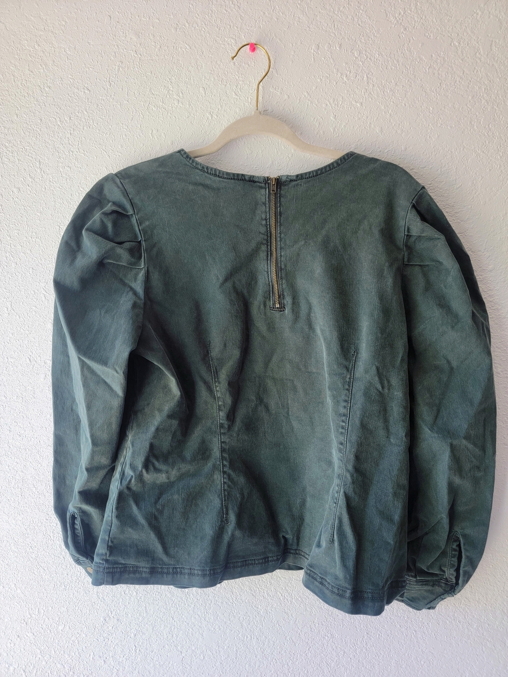 Universal Thread Dark Teal Puff Sleeve Top - Picture 3 of 3